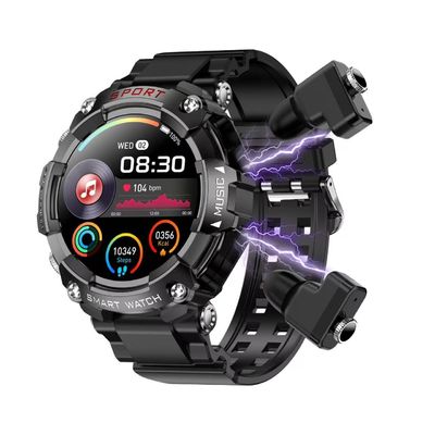 Longue durée de vie de la batterie TWS montre intelligente avec surveillance du rythme cardiaque et de la pression artérielle