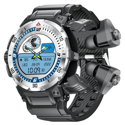 Écran tactile complet TWS Smart Watch Vitre résistant à l'explosion IP67 Horloge de fitness étanche
