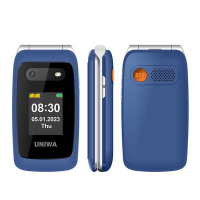 Appel rapide téléphones mobiles pour personnes âgées 1450mAh UNIWA V202T bleu léger