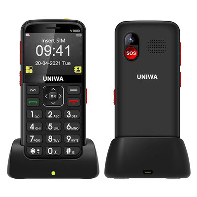 Téléphone portable UNIWA V1000 pour personnes âgées avec affichage de 2,31' 64MB RAM 0,3MP Caméra fonction SOS