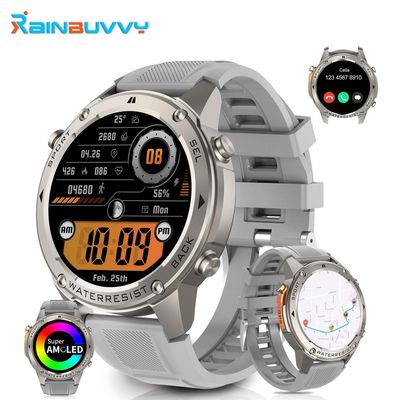 1.43' HD Affichage de qualité militaire Smart Watch GPS Compas imperméable à l'eau Smart Watch Pour Android