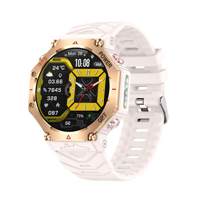KC91 GPS montre intelligente 1.39'appui à l'écran GPT lampe de poche Bluetooth multi sports