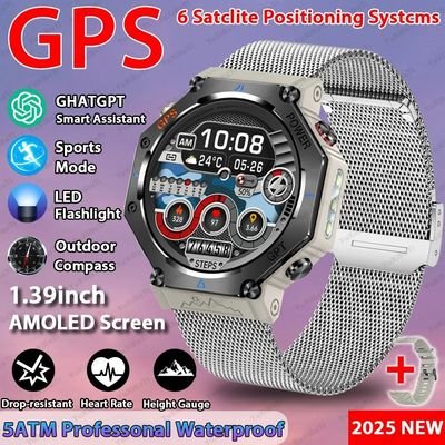 Un bon prix. ChatGPT Assistant à l'IA GPS 5ATM étanche à l'eau GNSS à double bande Compassport militaire Smartwatch en ligne