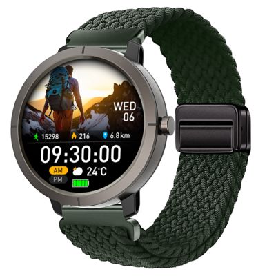 Un bon prix. Montre connectée sportive DM76 avec GPS, ultra-fine, écran AMOLED 1,32 pouces, appels Bluetooth, étanche 50M, boussole et fréquence cardiaque en ligne