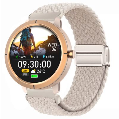 Un bon prix. Montre connectée femme homme étanche 5 ATM GPS intégré GNSS double bande Bluetooth Or et Bluetooth en ligne