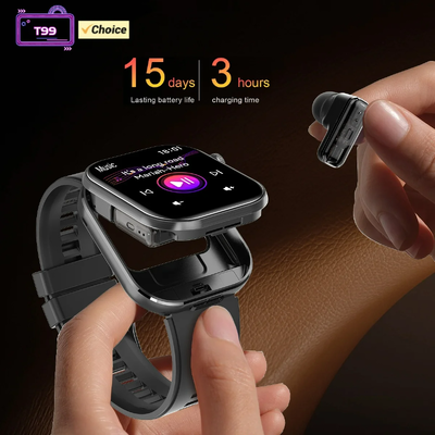 Les écouteurs sans fil BT5.0 Bluetooth de montre intelligente de T99 TWS appellent IP67 imperméabilisent 300mAh