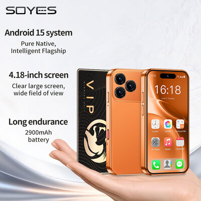Un bon prix. XS19 MAX LTE 4G Mini 4.18'' Android 15.0 4+64GB Dual SIM 2900mAh Face Unlock Small Mobile Phone en ligne