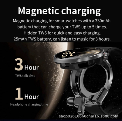 Un bon prix. Montre connectée 2 en 1 avec écouteurs sans fil, écran IPS de 1,85 pouces et capteur G intégré T100 en ligne