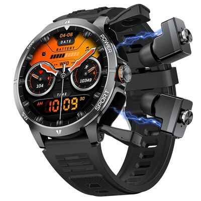 Montre connectée 2-en-1 avec écouteurs TWS intégrés | Tracker d'activité physique avec appels Bluetooth