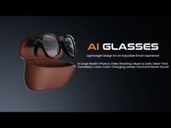 Présentation des lunettes intelligentes M02 AI avec caméra 8MP, enregistrement vidéo, traduction, lunettes de soleil Bluetooth